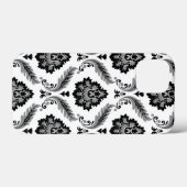 Rococo Damask Pattern Grey Black White Case-Mate iPhone Case (Achterkant (horizontaal))
