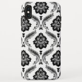 Rococo Damask Pattern Grey Black White Case-Mate iPhone Case (Achterkant)
