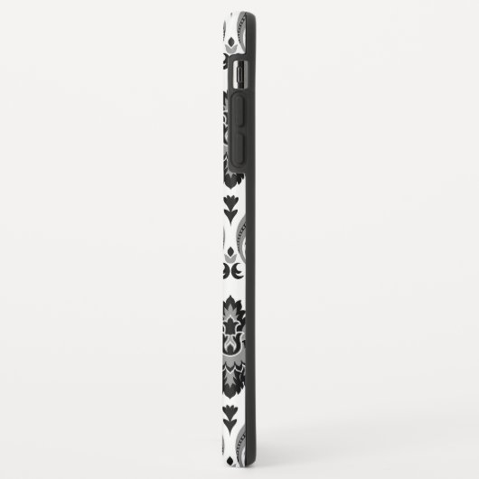 Rococo Damask Pattern Grey Black White Case-Mate iPhone Case (Achterkant/links)