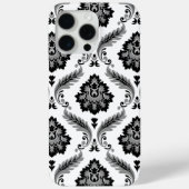Rococo Damask Pattern Grey Black White Case-Mate iPhone Case (Achterkant)