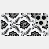 Rococo Damask Pattern Grey Black White Case-Mate iPhone Case (Achterkant (horizontaal))