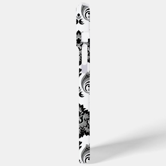 Rococo Damask Pattern Grey Black White Case-Mate iPhone Case (Achterkant / Links)