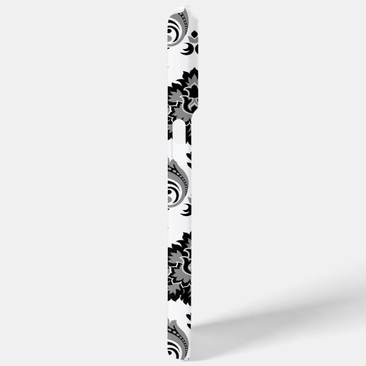 Rococo Damask Pattern Grey Black White Case-Mate iPhone Case (Achterkant / Rechts)