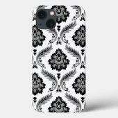 Rococo Damask Pattern Grey Black White Case-Mate iPhone Case (Achterkant)