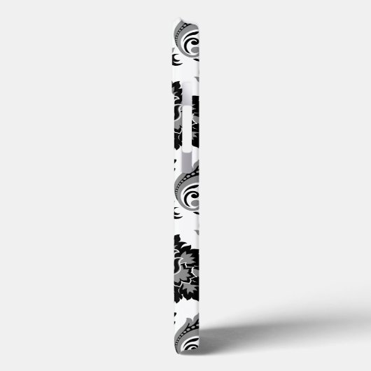 Rococo Damask Pattern Grey Black White Case-Mate iPhone Case (Achterkant / Links)