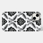 Rococo Damask Pattern Grey Black White Case-Mate iPhone Case (Achterkant (horizontaal))