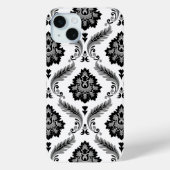 Rococo Damask Pattern Grey Black White Case-Mate iPhone Case (Achterkant)