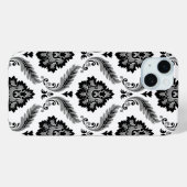 Rococo Damask Pattern Grey Black White Case-Mate iPhone Case (Achterkant (horizontaal))