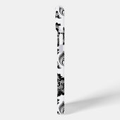Rococo Damask Pattern Grey Black White Case-Mate iPhone Case (Achterkant / Links)
