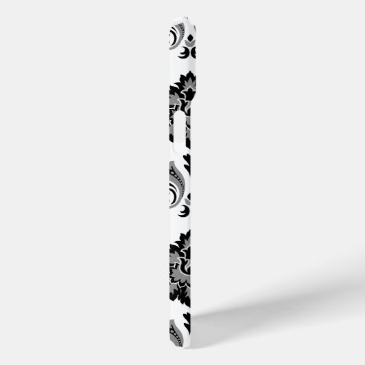Rococo Damask Pattern Grey Black White Case-Mate iPhone Case (Achterkant / Rechts)