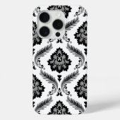 Rococo Damask Pattern Grey Black White Case-Mate iPhone Case (Achterkant)
