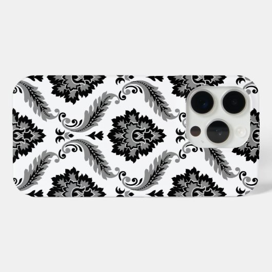Rococo Damask Pattern Grey Black White Case-Mate iPhone Case (Achterkant (horizontaal))