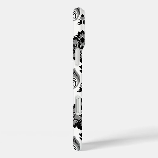 Rococo Damask Pattern Grey Black White Case-Mate iPhone Case (Achterkant / Rechts)