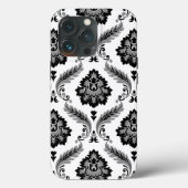 Rococo Damask Pattern Grey Black White Case-Mate iPhone Case (Achterkant)