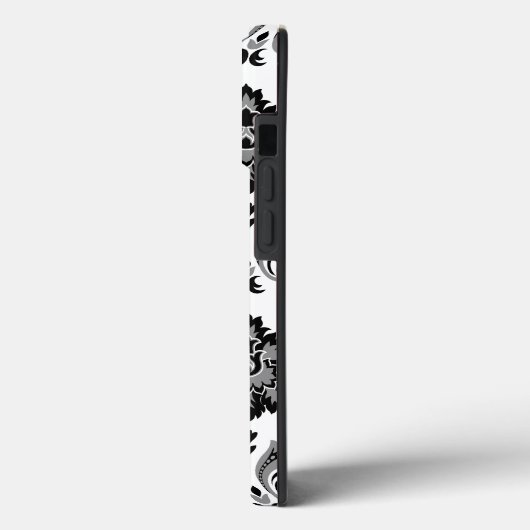 Rococo Damask Pattern Grey Black White Case-Mate iPhone Case (Achterkant / Links)