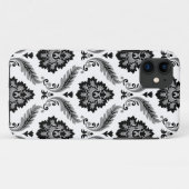 Rococo Damask Pattern Grey Black White Case-Mate iPhone Case (Achterkant (horizontaal))