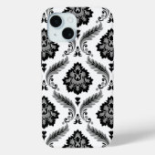 Rococo Damask Pattern Grey Black White Case-Mate iPhone Case (Achterkant)