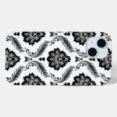 Rococo Damask Pattern Grey Black White Case-Mate iPhone Case (Achterkant (horizontaal))