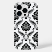 Rococo Damask Pattern Grey Black White Case-Mate iPhone Case (Achterkant)