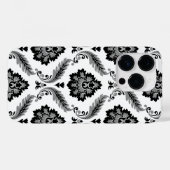 Rococo Damask Pattern Grey Black White Case-Mate iPhone Case (Achterkant (horizontaal))