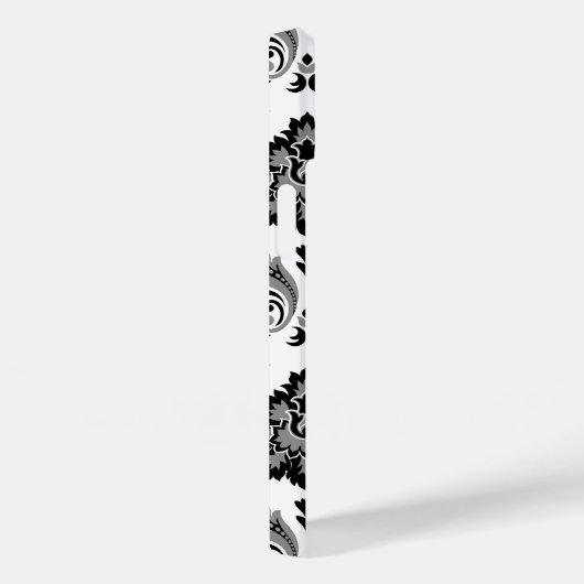 Rococo Damask Pattern Grey Black White Case-Mate iPhone Case (Achterkant / Rechts)