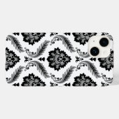 Rococo Damask Pattern Grey Black White Case-Mate iPhone Case (Achterkant (horizontaal))