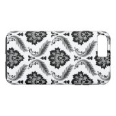 Rococo Damask Pattern Grey Black White Case-Mate iPhone Case (Achterkant (Horizontaal))