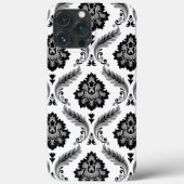 Rococo Damask Pattern Grey Black White Case-Mate iPhone Case (Achterkant)