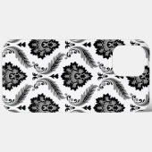Rococo Damask Pattern Grey Black White Case-Mate iPhone Case (Achterkant (horizontaal))