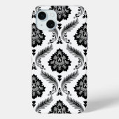 Rococo Damask Pattern Grey Black White Case-Mate iPhone Case (Achterkant)