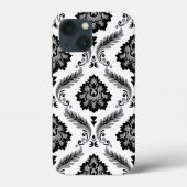 Rococo Damask Pattern Grey Black White Case-Mate iPhone Case (Achterkant)
