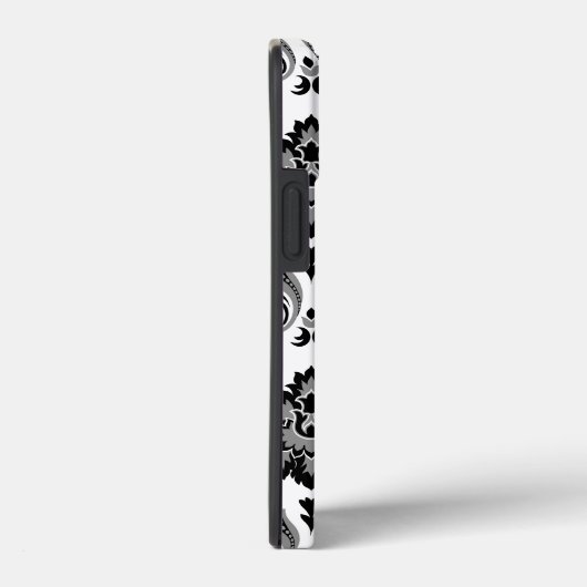 Rococo Damask Pattern Grey Black White Case-Mate iPhone Case (Achterkant / Rechts)