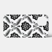 Rococo Damask Pattern Grey Black White Case-Mate iPhone Case (Achterkant (horizontaal))