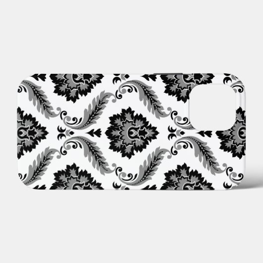 Rococo Damask Pattern Grey Black White Case-Mate iPhone Case (Achterkant (horizontaal))