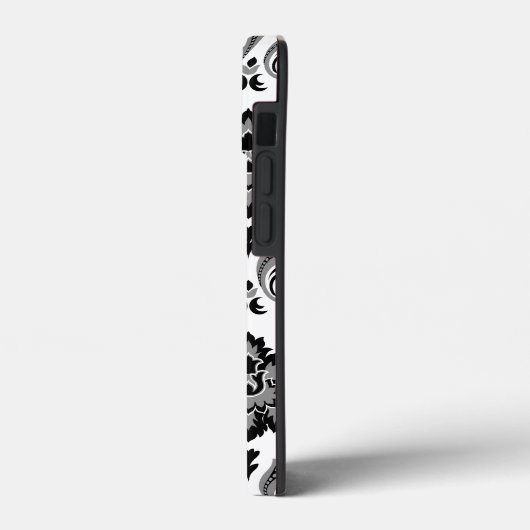 Rococo Damask Pattern Grey Black White Case-Mate iPhone Case (Achterkant / Links)