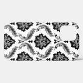 Rococo Damask Pattern Grey Black White Case-Mate iPhone Case (Achterkant (horizontaal))