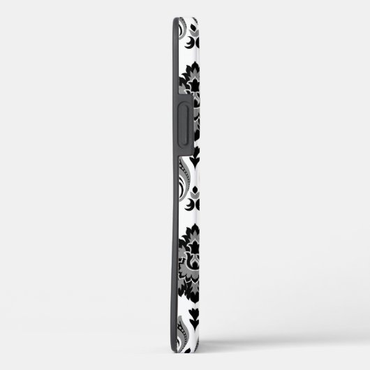 Rococo Damask Pattern Grey Black White Case-Mate iPhone Case (Achterkant / Rechts)