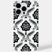 Rococo Damask Pattern Grey Black White Case-Mate iPhone Case (Achterkant)