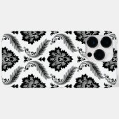 Rococo Damask Pattern Grey Black White Case-Mate iPhone Case (Achterkant (horizontaal))