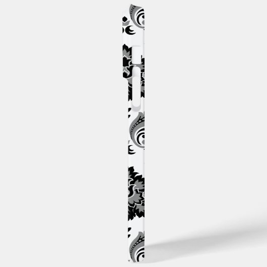 Rococo Damask Pattern Grey Black White Case-Mate iPhone Case (Achterkant / Links)
