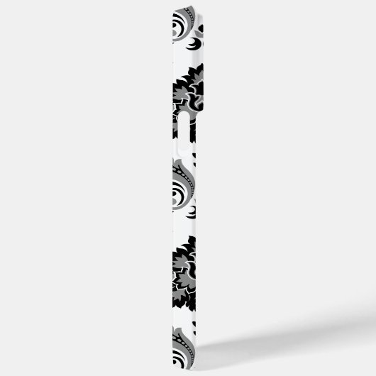 Rococo Damask Pattern Grey Black White Case-Mate iPhone Case (Achterkant / Rechts)
