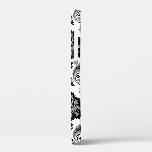 Rococo Damask Pattern Grey Black White Case-Mate iPhone Case (Achterkant / Links)