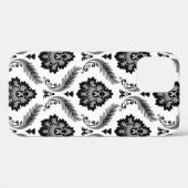 Rococo Damask Pattern Grey Black White Case-Mate iPhone Case (Achterkant (horizontaal))