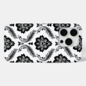 Rococo Damask Pattern Grey Black White Case-Mate iPhone Case (Achterkant (horizontaal))