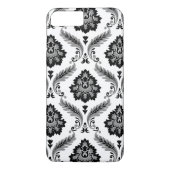 Rococo Damask Pattern Grey Black White Case-Mate iPhone Case (Achterkant)