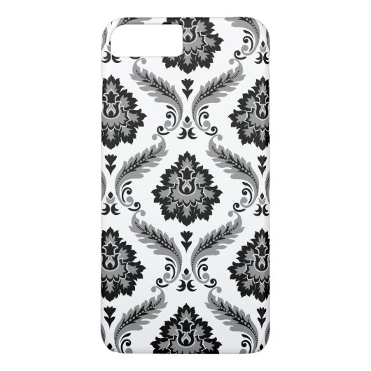 Rococo Damask Pattern Grey Black White Case-Mate iPhone Case (Achterkant)