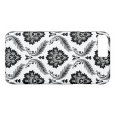 Rococo Damask Pattern Grey Black White Case-Mate iPhone Case (Achterkant (Horizontaal))