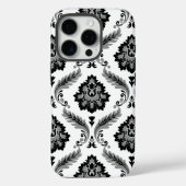 Rococo Damask Pattern Grey Black White Case-Mate iPhone Case (Achterkant)