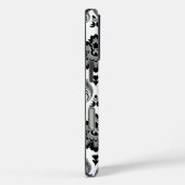 Rococo Damask Pattern Grey Black White Case-Mate iPhone Case (Achterkant / Rechts)