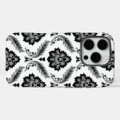 Rococo Damask Pattern Grey Black White Case-Mate iPhone Case (Achterkant (horizontaal))